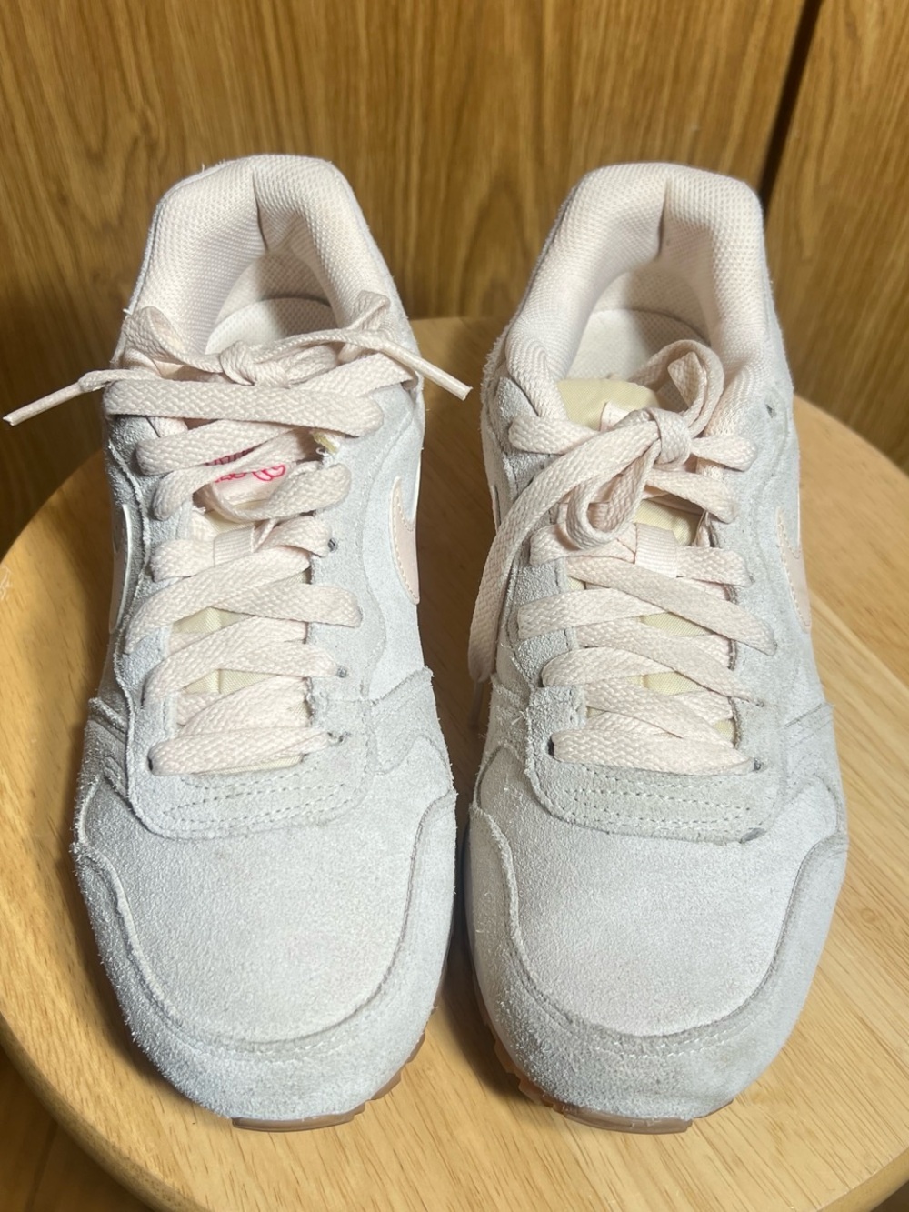 Nike Women's Suede Lace-Up Sneakers in Light Pink/Off-White